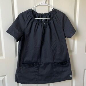 Butter Soft Stretch 6 pocket Short Sleeve Peasant Style Scrub Too
